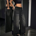 Amazon tiktok pinduoduo foreign trade cross-border fashion gray gradient tall drape wide leg pants
