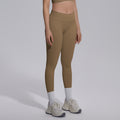 seamless knittingpure colorv waist tight breathable butt lifting yoga pants sports running fitness casual nine-point pants