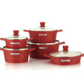 Custom oem european and american style die-cast aluminum cookware set - deep design, 10-piece kitchen utensil set, includes stockpots, saucepans, and non-stick pans