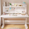 Solid wood desk hand-crank adjustable height children's study table home bedroom elementary school student learning desk pegboard writing desk