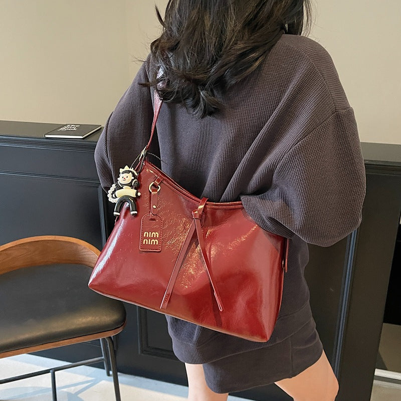 Simple bag women's 2025 summer new fashion versatile shoulder bag large capacity commuter tote bag messenger women's bag