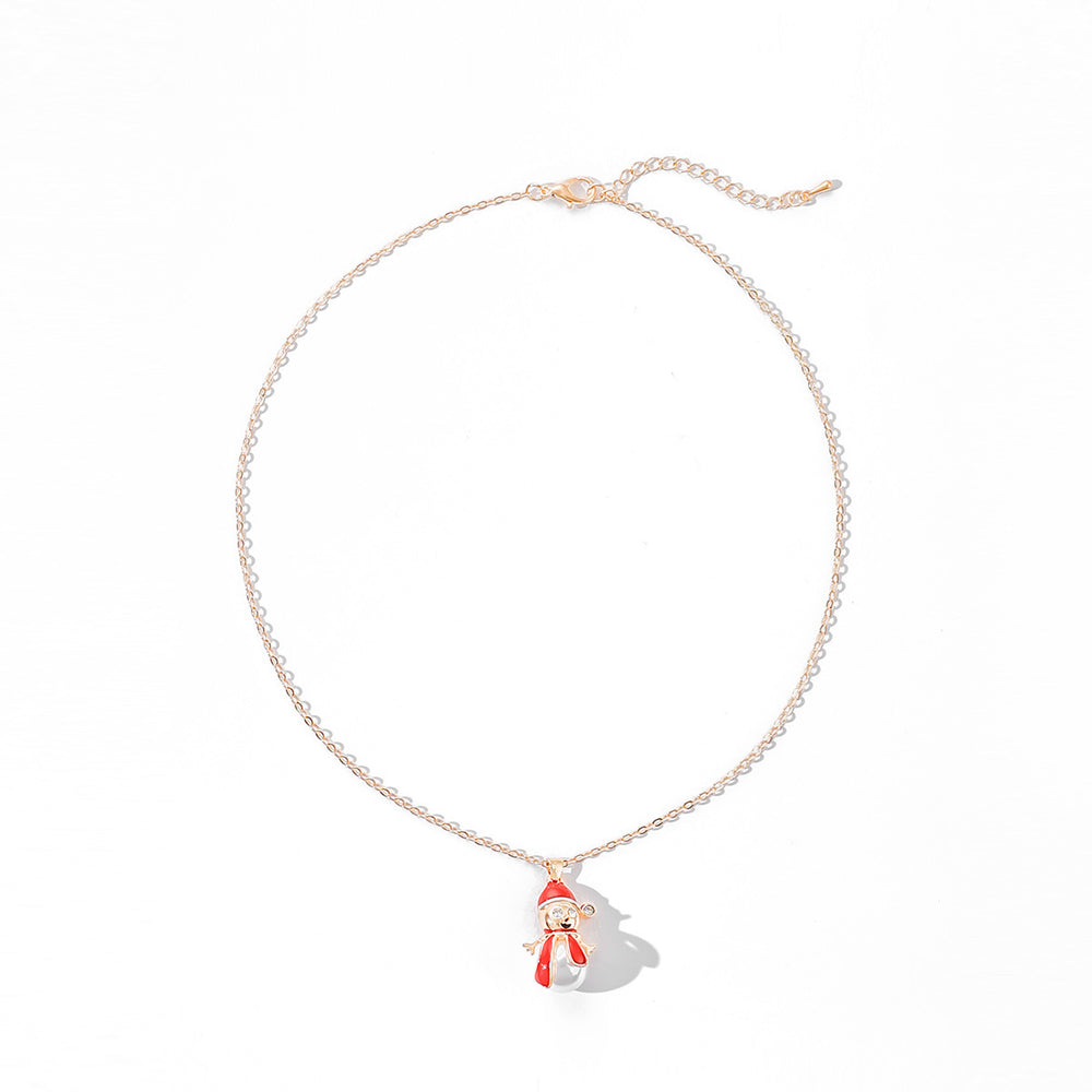 Wholesale christmas necklaces: european and american cross-border jewelry, high-end, instagram-style, diamond-studded wishing santa claus necklace for women