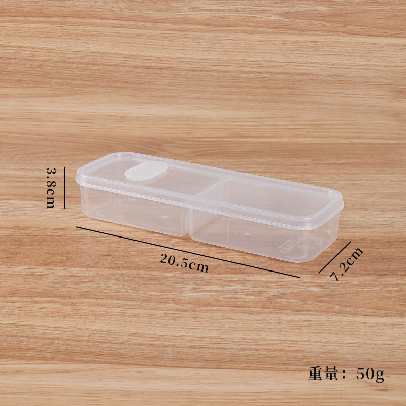 Food compartment storage box, plastic crisper box, meat and ingredients freezer box, ginger, onion and garlic box, packaging and storage, vegetable preparation box