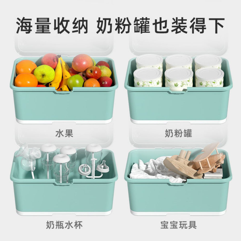 Baby bottle storage box drain rack portable large baby tableware storage box bottle box with cover dustproof