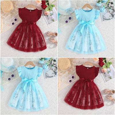spring/summer girls' mesh casual dress - dropshipping available