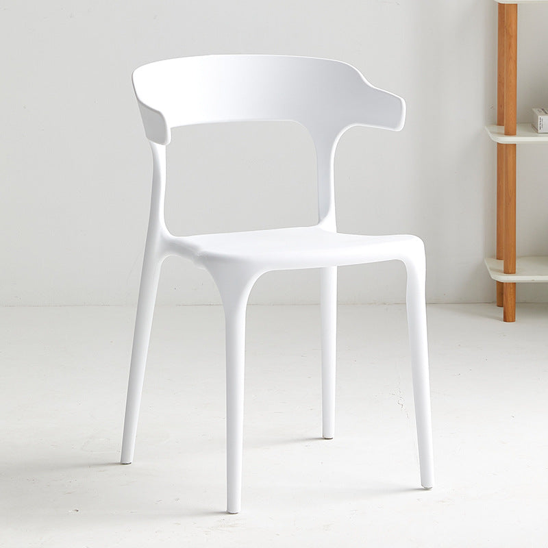 Plastic backrest chair horn chair pp casual coffee chair scandinavian style milk tea shop cafe dining chair armrest commercial