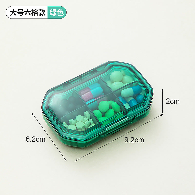 Medicine box divided into compartments Portable with lid sealed mini medicine box Plastic food grade medicine storage box Transparent