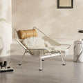 Danish designer wabi-sabi style recliner - vintage flag rope creative leisure chair - minimalist hand-woven lazy chair