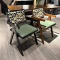 Used wabi-sabi style light luxury solid wood chair chandigarh home chair retro armchair stool high back dining chair