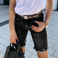 European and american summer new arrival cross-border  distressed denim shorts  fashion raw hem fringe jeans women's