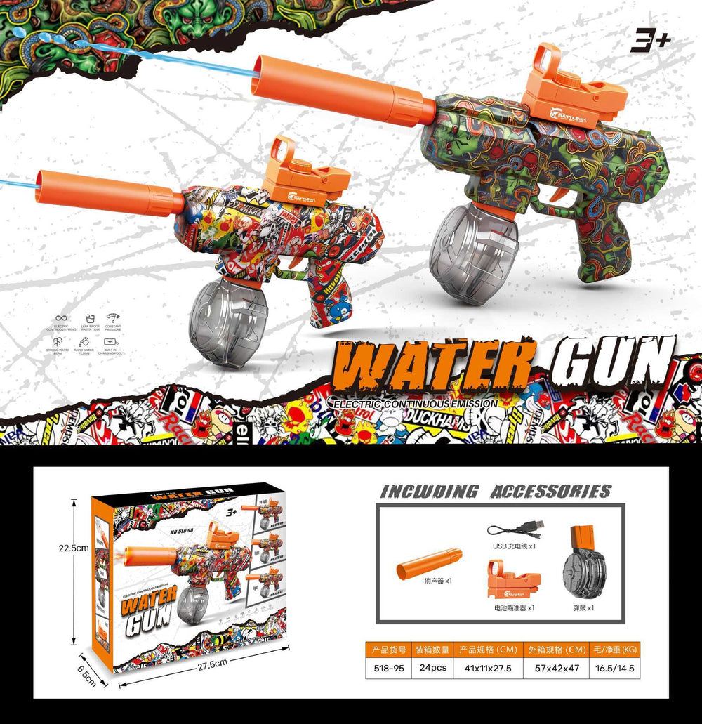 hot-selling water gun launch toy graffiti m416 amazon tk cross-border hot-selling short-spike toy water gun wholesale