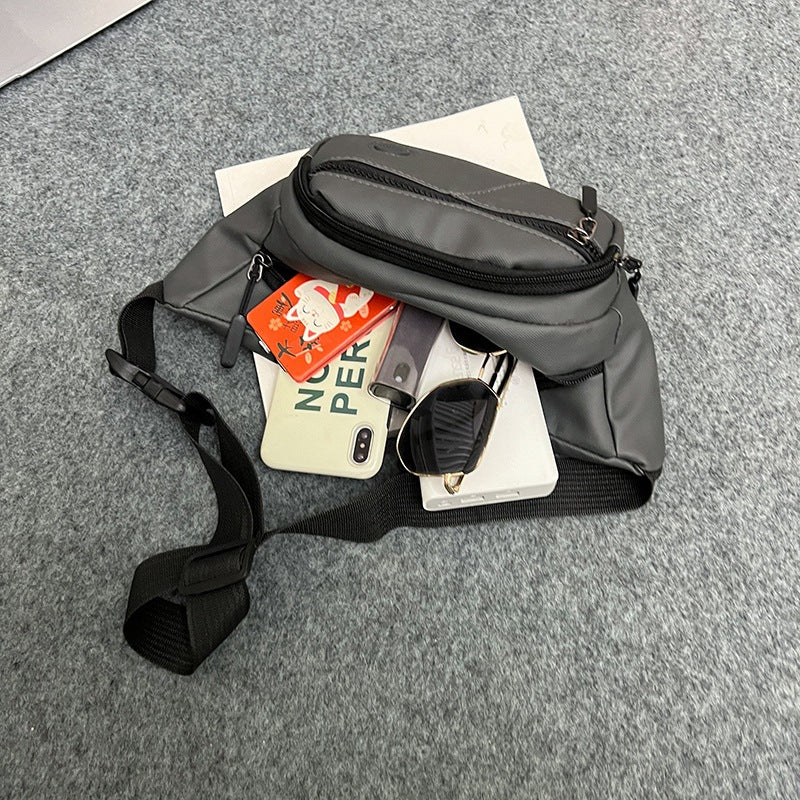 New men's fanny pack outdoor shoulder messenger bag change mobile phone fanny pack multi-pocket business go out breast bag wholesale