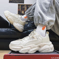 Winter breathable men's shoes 2025 new trendy mesh athletic running casual height increasing wear-resistant white dad shoes