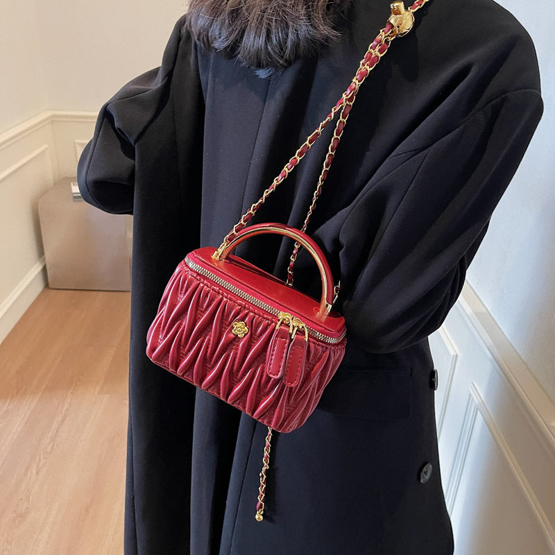 Premium texture fashion box bag women's 202 winter new small fragrant wind diamond shoulder bag simple messenger bag