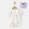 Purple (butterfly ice oxygen cotton short romper) - includes bib