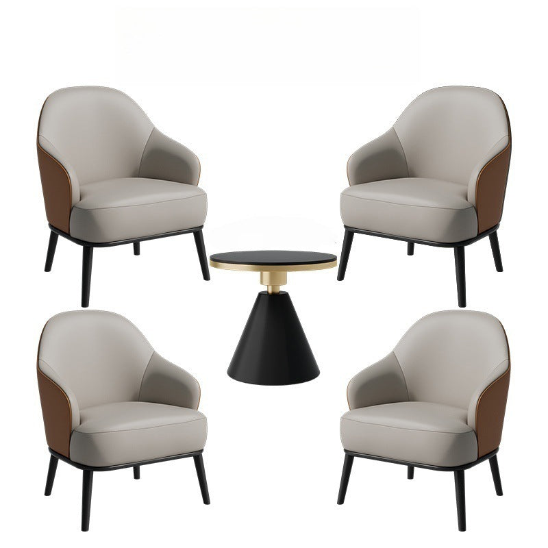 Luxury reception & negotiation table and chair set - ideal for sales centers, lounges, small round tables, leather sofa chairs, showrooms, and 4s stores