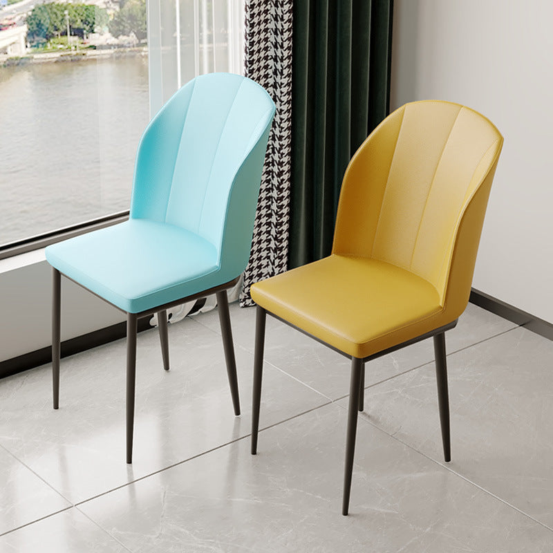 Modern casual back chair leather casual chair restaurant soft bag negotiation chair for home three-line chair dining chair