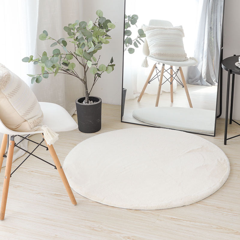Imitation rabbit fur round carpet cat feeling floor mat hanging basket bedroom white ins bedside living room stuffed round mat