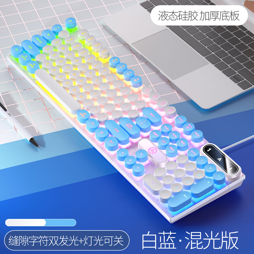 Silver sculpt k600 esports mechanical feel gaming keyboard - wired, punk color scheme, pc accessories wholesale