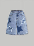 Girls' denim shorts: summer's hottest new arrivals! stylish and versatile lightweight shorts for girls, perfect for loose, casual looks. available in sizes for mid-to-large children