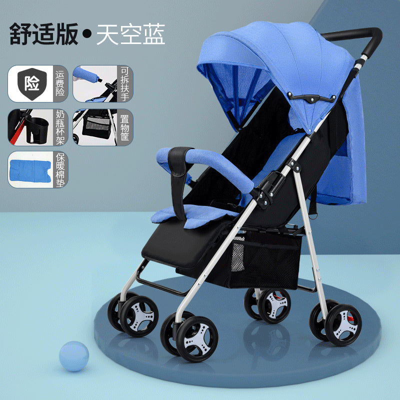 Baby stroller - lightweight, foldable, reclining, four-wheel pushchair for infants and toddlers - one-click folding - dropshipping available