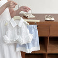 Girls' summer outfit  new sleeveless kids' chic summer set for girls: wide-leg pants and tank top fashion two-piece set