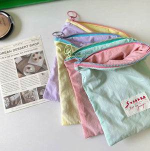 Macaron storage bag - korean style, trendy color block, slim coin purse, portable coin storage pouch for on-the-go use