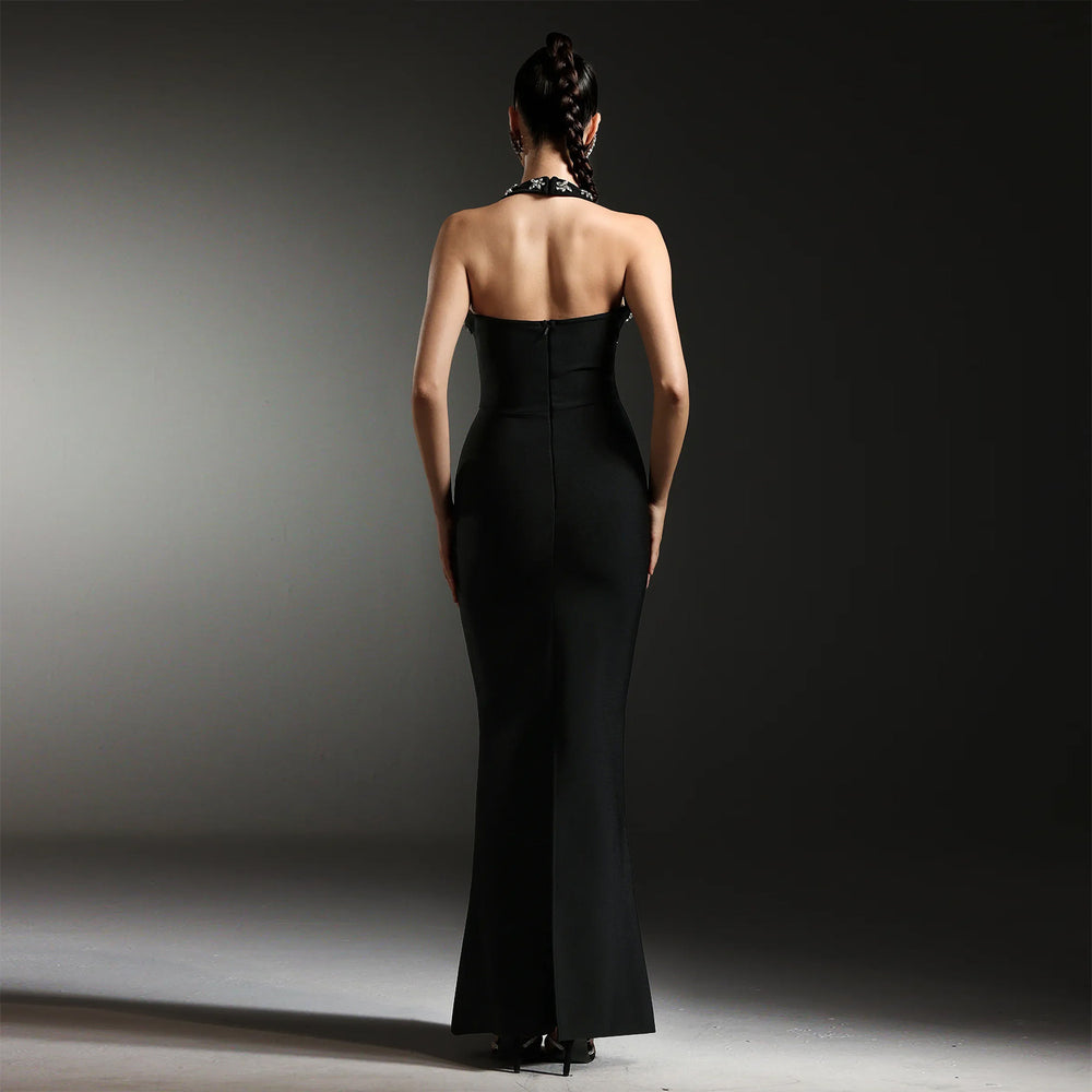 C7567 cross-border   fashion women's deep v backless mermaid tail evening gown dress