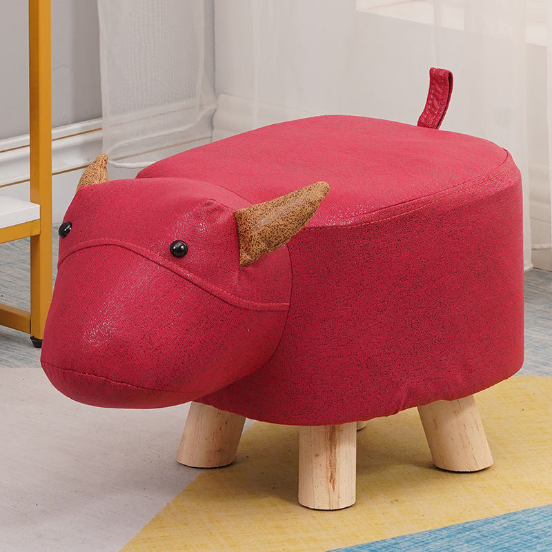 Elephant stool - kids' animal stool - solid wood shoe bench - creative small stool - home living room cartoon cute low stool