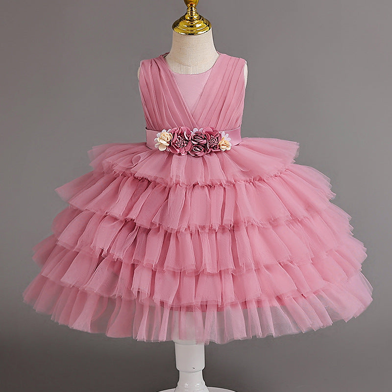 New wholesale kids dress tutu cake princess dress baby girl baby catch week dress girl dress