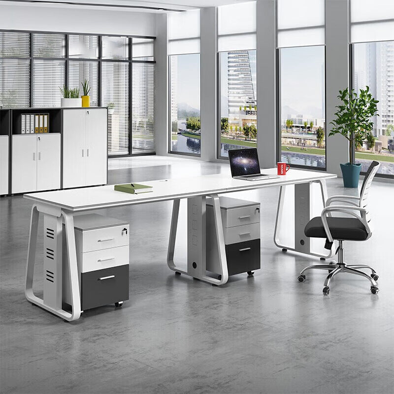 Saint li office desk - modern minimalist workstation for employees, computer desk with screen partition