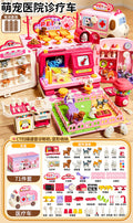 Kids' doctor play set - pretend play medical kit for girls, includes pet bus, baby girl gift box, birthday present