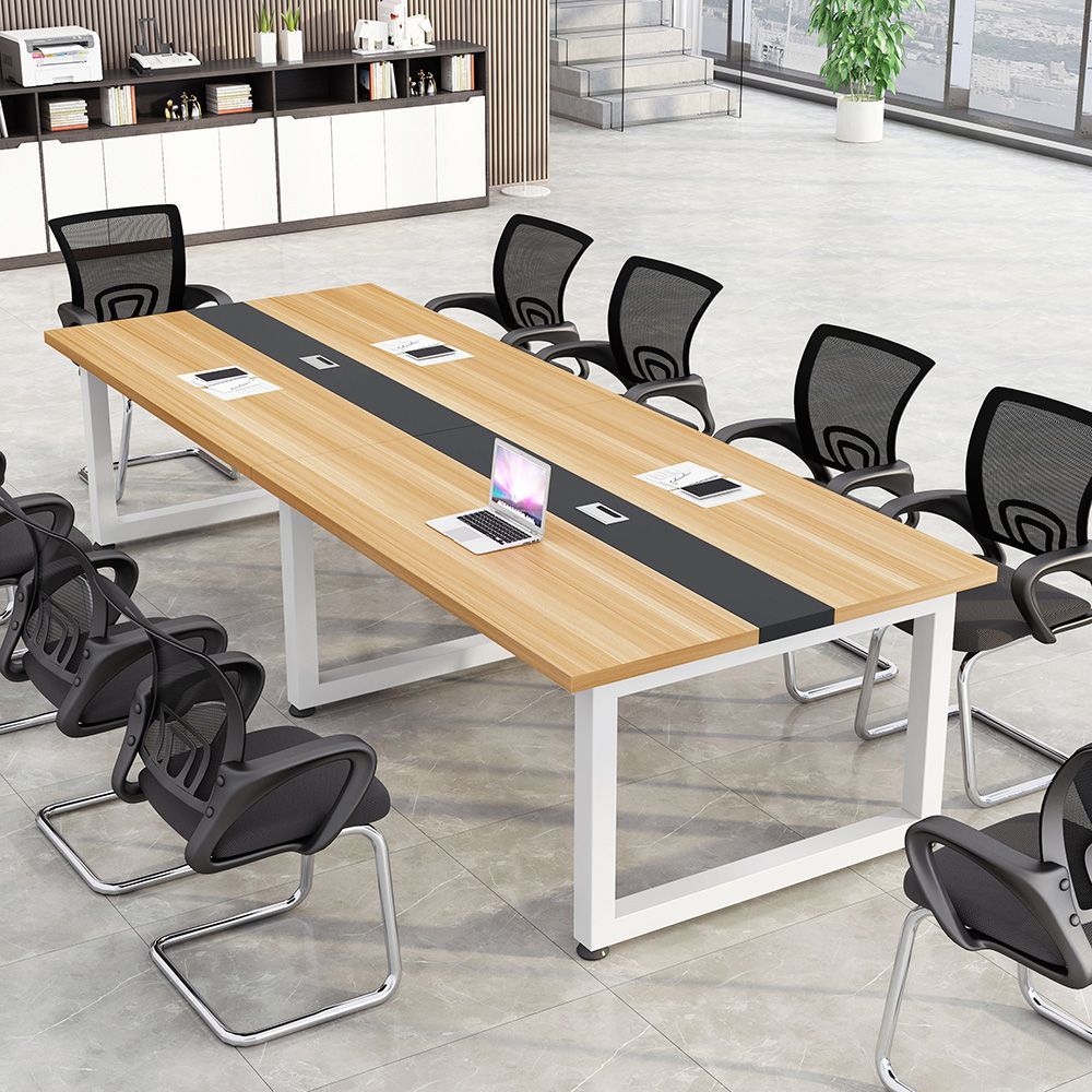 Large and small long table workbench conference table long table casual modern office desk conference room table and chair combination