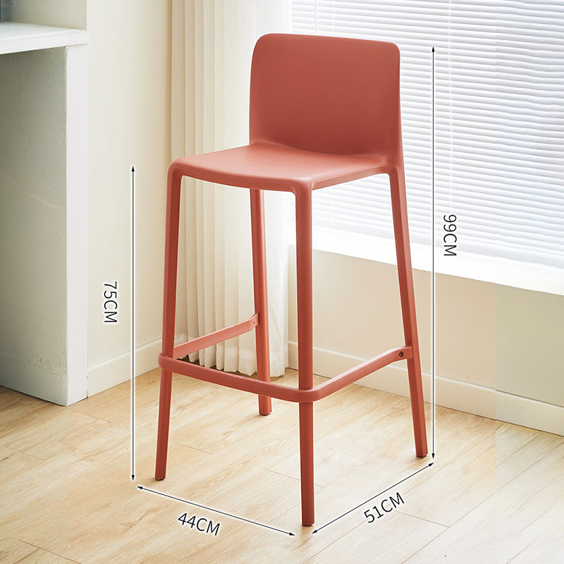 Scandinaviancasual bar chair modern normcore plastic backrest bar chair for home reinforced designer creative high stool