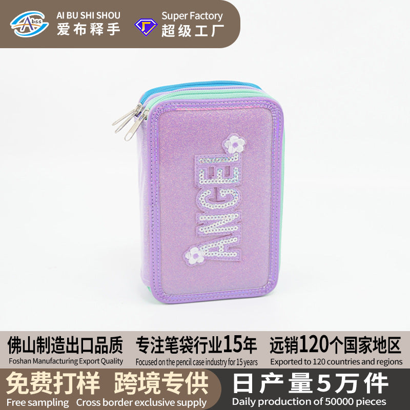 New pencil bag, primary school student drawing pen, pencil bag, large-capacity stationery bag, art pen storage bag, high-value pencil case.