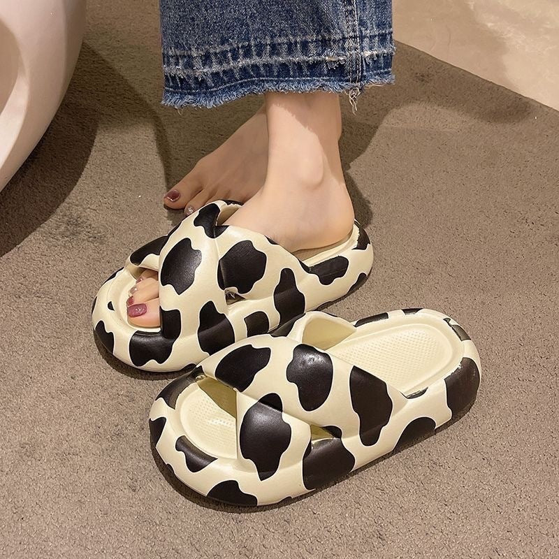 new arrival cross slippers women's summer popularfashion graffiti outwearthick sole home indoor one-line sandals slippers