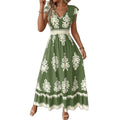 cross-border european and american style beach dress - vacation-inspired printed maxi dress - tiktok/ trend