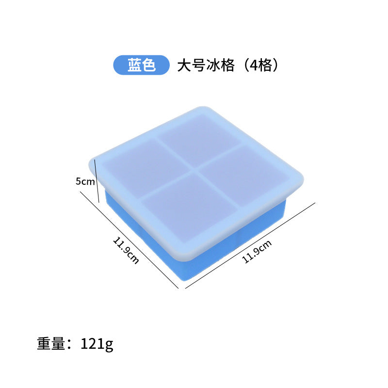 hot-selling ice cube mold, easy to demould, food-grade silicone ice tray, ice-making mold, whiskey large ice cube mold