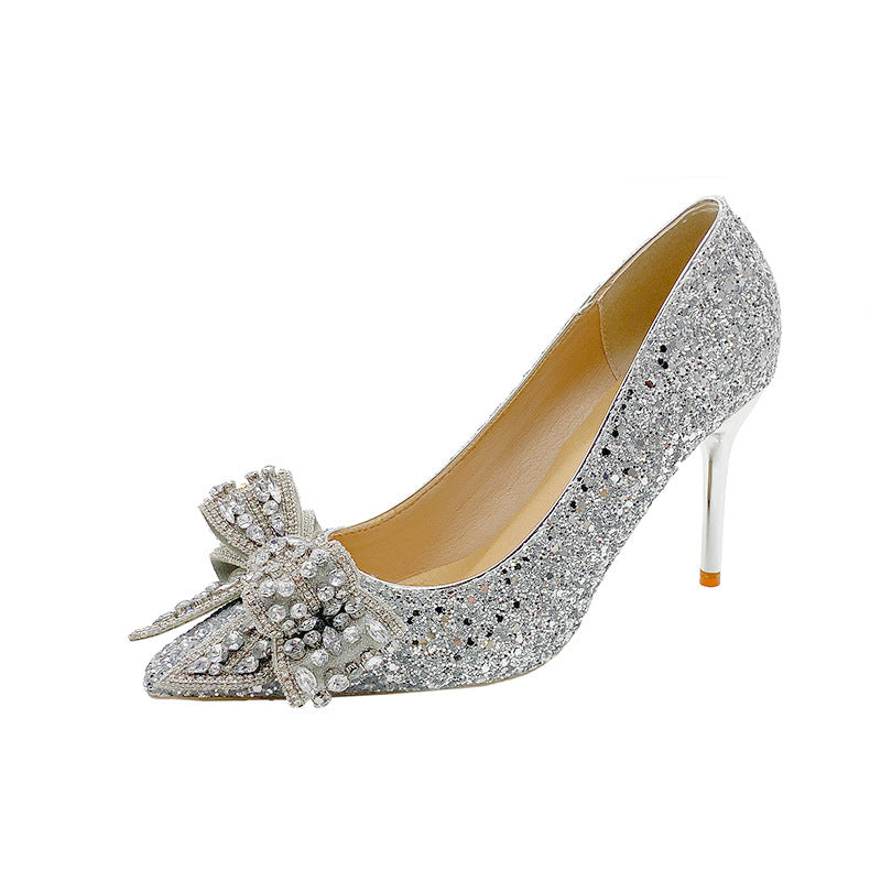 French wedding shoes for women, xiuhe main wedding dress, two-wear engagement bridal shoes, not tiring feet, can be worn with crystal high heels