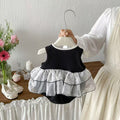 Summerk-style bag butt skirt for girls, k-style flower bud vest skirt for baby girls, summer puffy skirt, western style little black dress