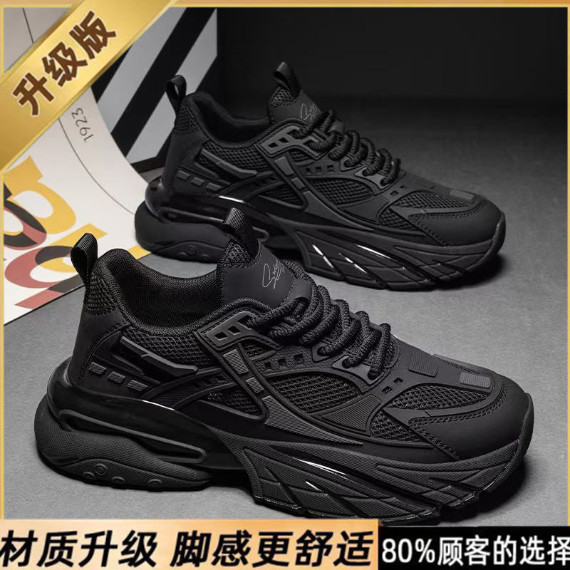 2025 new winter breathable men's shoes height increasing samurai dad shoes chunky sole mesh casual sports trendy sneakers