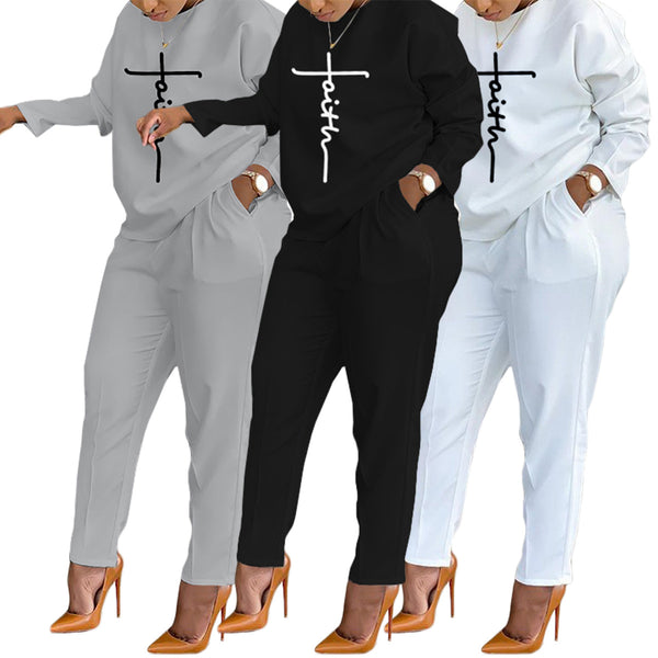 BN207 , European and American women's clothing,  autumn and winter new models, thickened fabrics, casual printing sets
