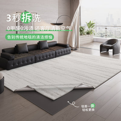 Removable and washable carpet, living room, light luxury, high-end, italian style, anti-fouling, dirt-resistant, easy-care, sound-insulating, for home sofa coffee table cushion