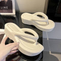 Zhao lusi's same style eva stepping on shit flip-flops women's summerthick soleheight increasingoutwearfashion beach shoes
