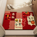 Entrance door floor mat, door mat, red door mat, new house, housewarming, new arrival, soft suede door carpet