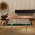 Barcelona couch: minimalist living room recliner - modern genuine leather accent chair