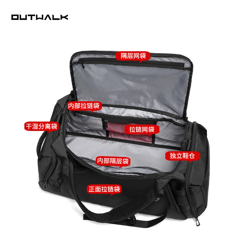 Source factory custom travel bag short-distance backpack men's crossbody shoulder fitness bag dry and wet separation handbag wholesale