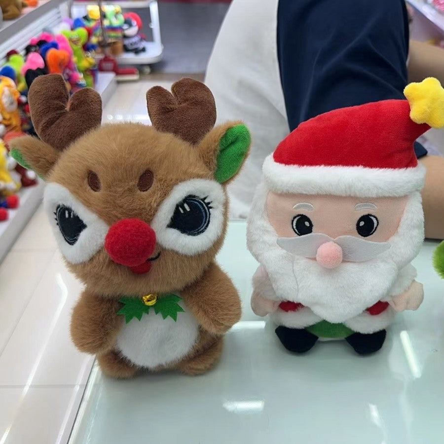 Santa claus plush toy reindeer stuffed animal girl's sleeping pillow doll christmas gift wholesale