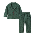 European and american style kids' pajamas - boys' and girls' long-sleeve cotton cardigan set - spring/autumn christmas print new home wear two-piece set