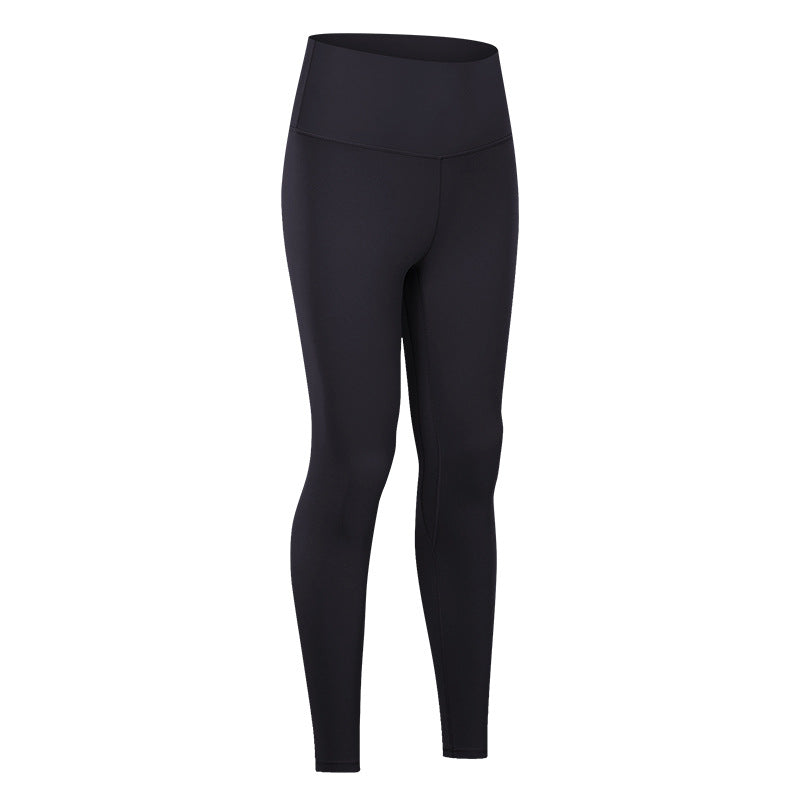 Dianqian comfortable nude yoga pants women's high waist hip lifting running tight stretch sports fitness pants d19037-2